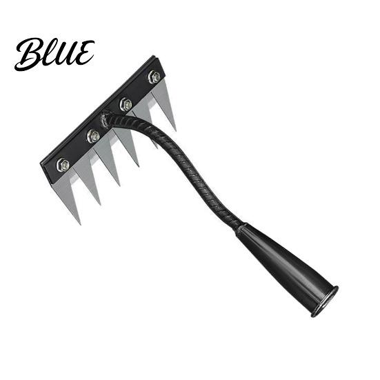 Compact Garden Rake Weeding with Sharp Tines Manganese Steel Head Weeder Rakes for Loosening Tip Soil & Removing Weeds Detachable Tool Yard Farm Use