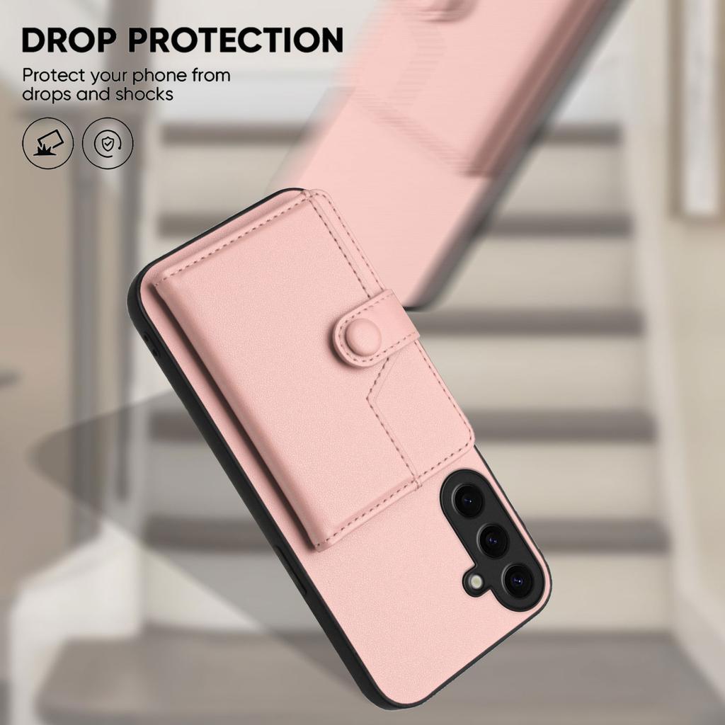 For Samsung Galaxy S24+ Case RFID Blocking Card Holder Kickstand TPU + PU Leather Phone Back Cover