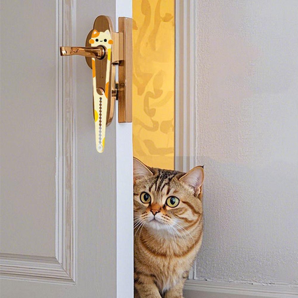 2Pcs Cat Shaped Cat Door Lock Durable Pet Door Holder Dog Door Opener  Pet Supplies