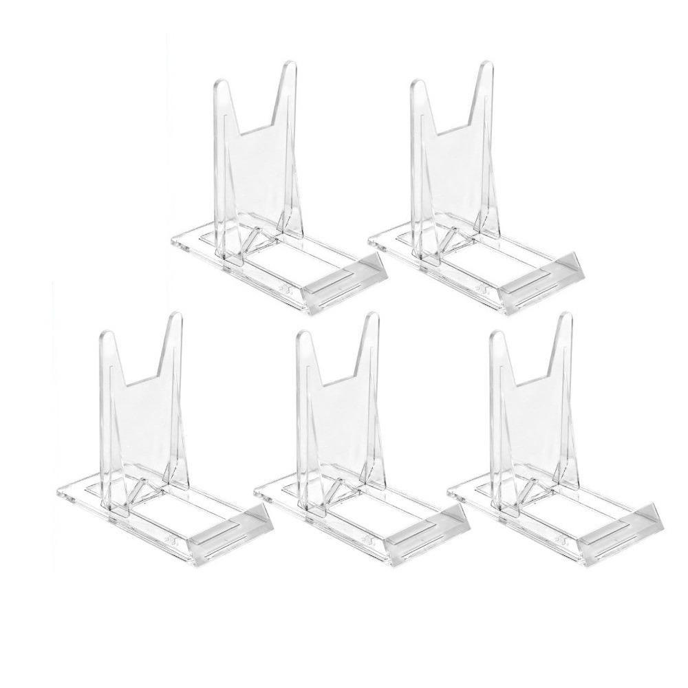 5Pcs Adjustable Sliding Clear Display Stand Multifunctional Acrylic Display Holder Rack Transparent Post Card Stand