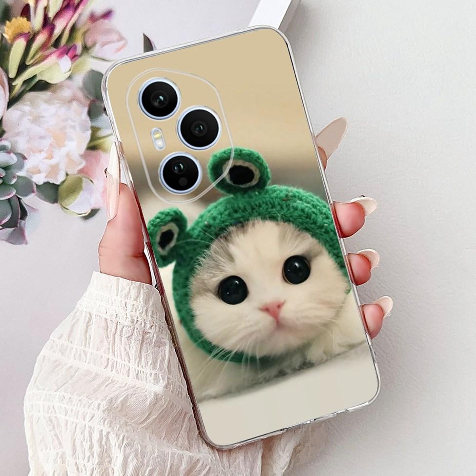 Clear For Honor 400 Pro Case DNP-NX9 Cute Cartoon Cat Fashion Flower Funny Painted Soft Bumper For Honor 400Pro Back Cover Funda
