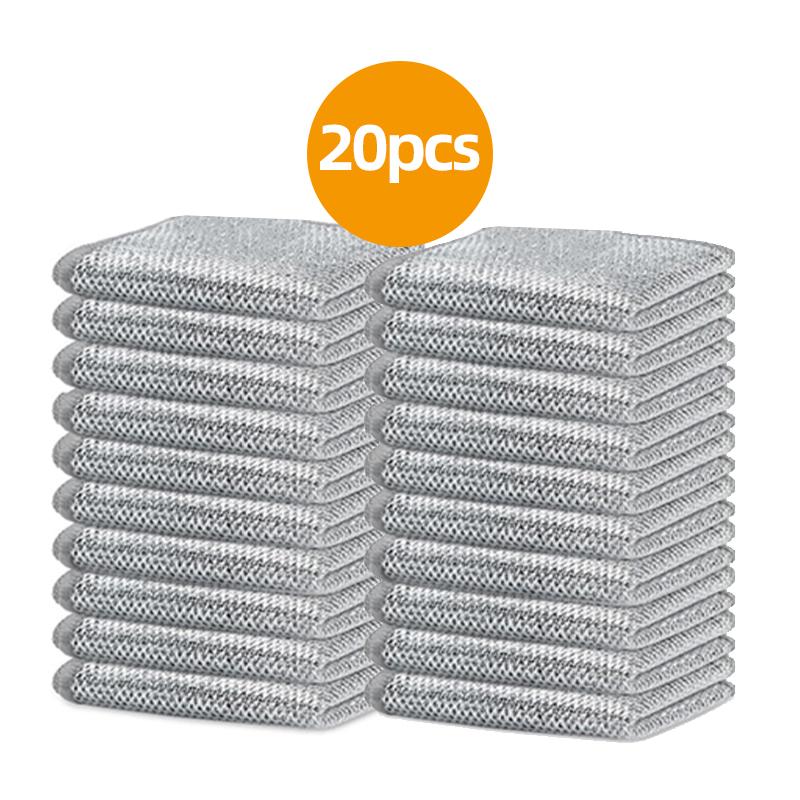 

3/10/20 Pcs Stainless Steel Scrubbing Cloths - Non-Scratch, Quick-Dry, Silvery Cleaning Cloth Dish Towel Reusable Kitchen