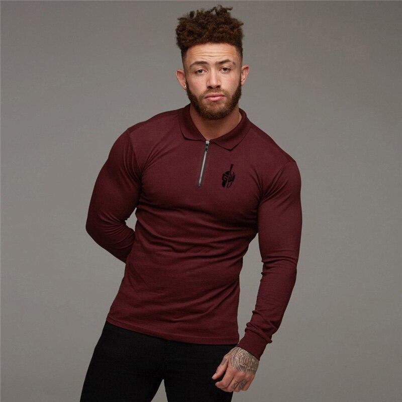 Muscleguys New Arrivals Business Casual High-quality Tops Men's Spring and Autumn Lapel Polo Shirt In Stock Available