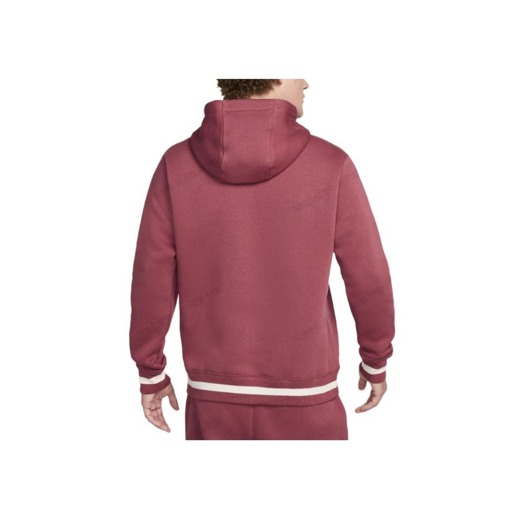 Nike Comfortable Soft Letter Hooded Long Sleeve Football Shirt Men Tops Burgundy FQ3004-661