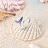 Copper Mermaid Tail Open Ring For Women Gradient Enamel Adjustable Dainty Ocean Fine Versatile Jewelry Gift