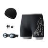 Nylon Flame Men's Swim Trunks & Goggles Set - Quick-Dry Square Leg Training Swimwear