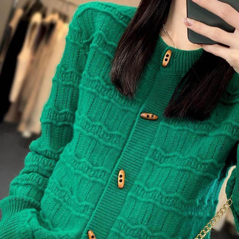 Sweaters Coat Cardigan for Women Autumn Winter Vintage Loose Long Sleeve Knit Cardigan Sweaters Jacket