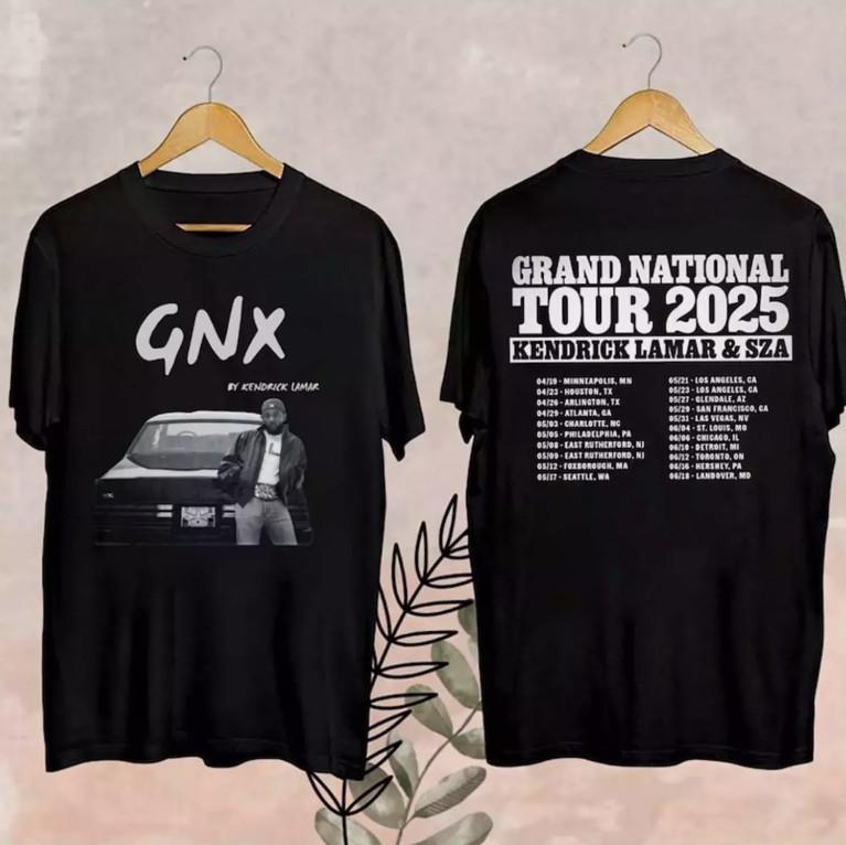 Футболка с принтом Grand National Tour, Футболка для фаната Кендрика Ламара Тур 2025 XXXL