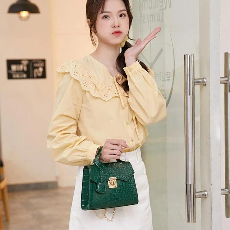 Crocodile Embossed Pu Leather Top Handle Handbag With Secure Metal Lock Color Options For Daily Work Shopping Dating
