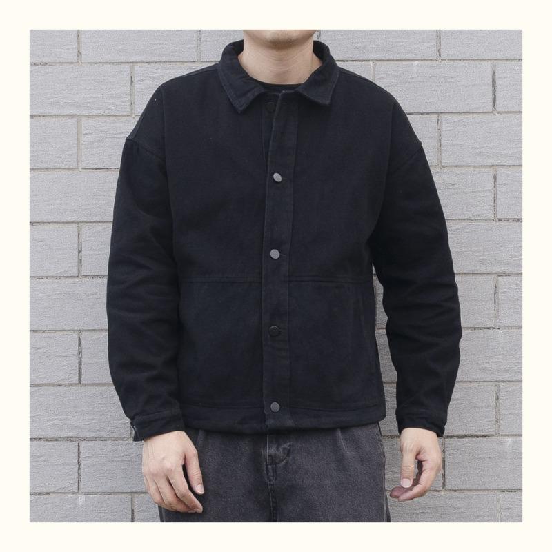 Autumn and winter black denim jacket men's trend simple student versatile loose jacket young denim jacket