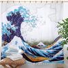 Artistico Blu Navy La Grande Onda Tenda da Doccia Giapponese Asiatica Kanagawa Anime Pittura Decor Impermeabile Set di Tende da Bagno