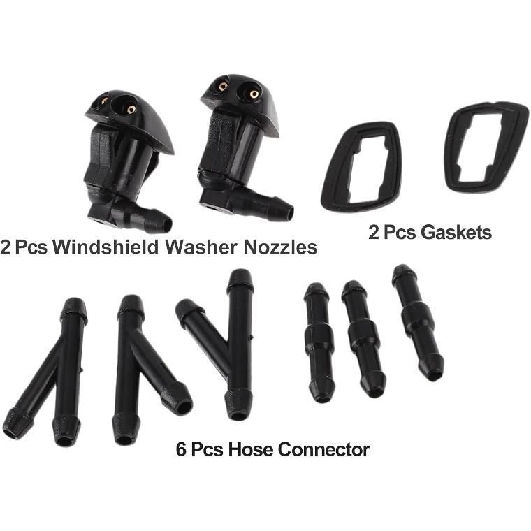 Bico Limpador de Para-brisa para Toyota Tacoma 2001-2004 Dianteiro C/ Conector Y de 3 Peças Mangueira Plástico Preto Car GJ6E67510B 1 Conjunto