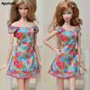 Schulterfreie Puppenkleidung für Barbie-Puppenhaus, Blumen-Partykleid, Kleider, Vestidos für Barbie-Puppenhaus, Zubehör, Kinderspielzeug, Geschenk
