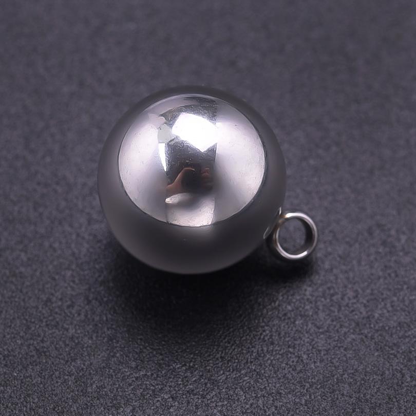 5102030Pcslot Stereoscopic Round Ball 3456810Mm Stainless Steel Charms For Jewelry Making Bulk Wholesale Smooth Pendant