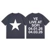 Rapper Kanye West Tour 2026 Merch T-shirt Unisex Moda Donna Hip Hop Manica Corta T-shirt Cotone Alta Qualità T-shirt Oversize