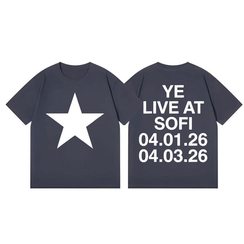Rapper Kanye West Tour 2026 Merch T-shirt Unisex Moda Donna Hip Hop Manica Corta T-shirt Cotone Alta Qualità T-shirt Oversize