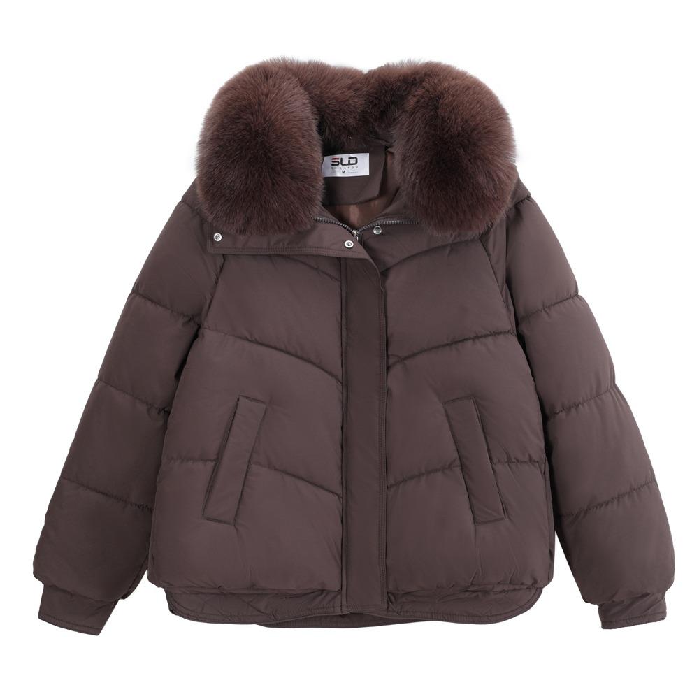 New short cotton clothes women's winter slim fashion thickened fur collar thickened warm jacket