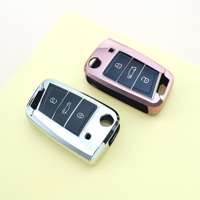 For Skoda Octavia TPU Car Key Case Cover Shell Keyless For VW Volkswagen Golf 7 MK7 Tiguan MK2 For SEAT Ateca Leon FR 2 Ibiza