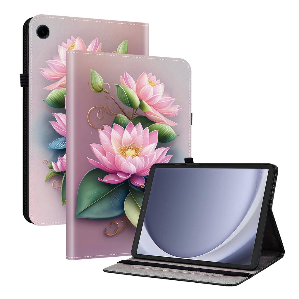 Para Samsung Galaxy Tab A11 Capa de Couro Estampa Impressa Suporte Capa para Tablet com Porta-Cartões