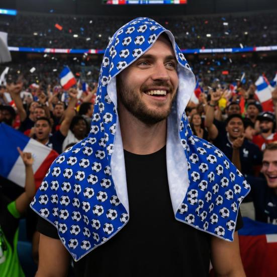 Football Print Cooling Hoodie Towel Sun Protection Ice Towel Summer Quick Dry Breathable Sports Party Head Wrap Shawl