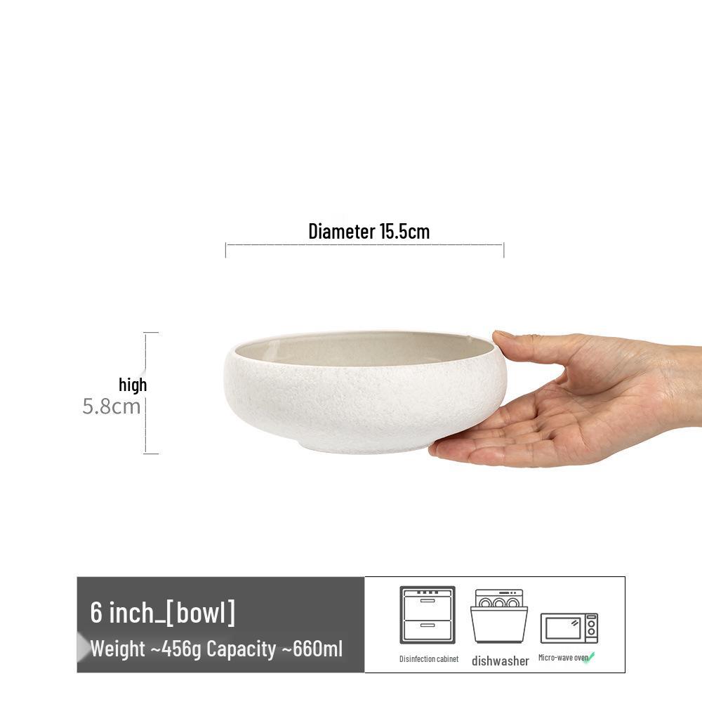 Retro Ceramic Large Bowls for Soup & Vegetables - Practical Tableware for Single Serving