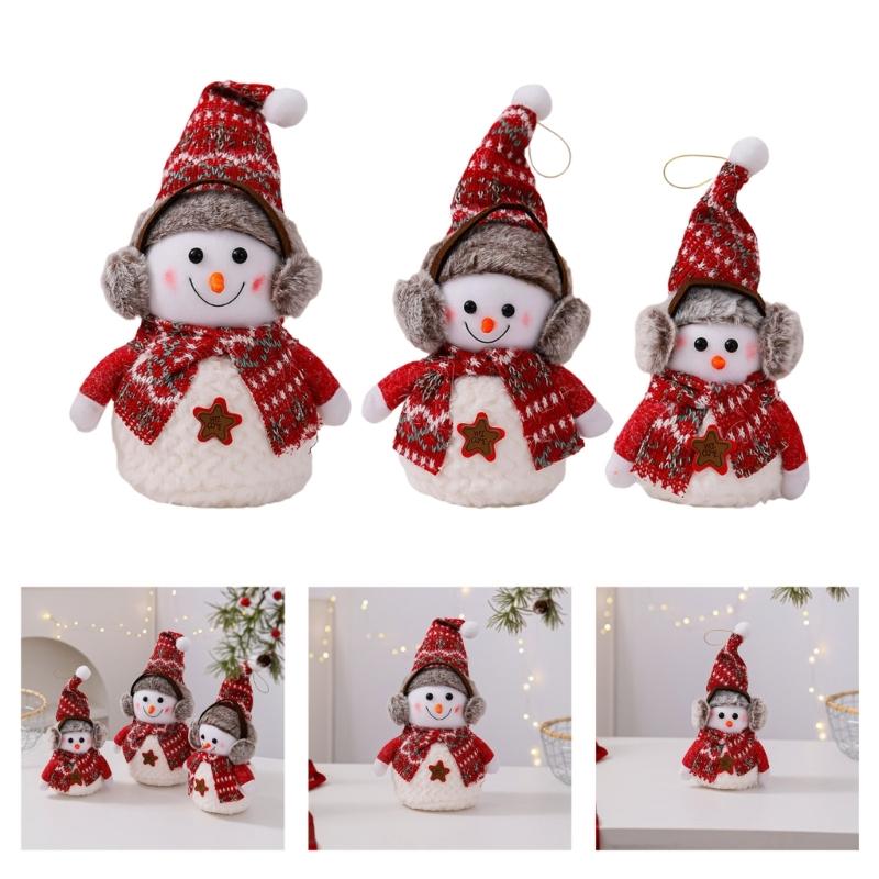 Festival Cotton Snowman Plush Toy Easy Assembly Christmas Decors For Living Room Bedroom Holiday Gift for Family
