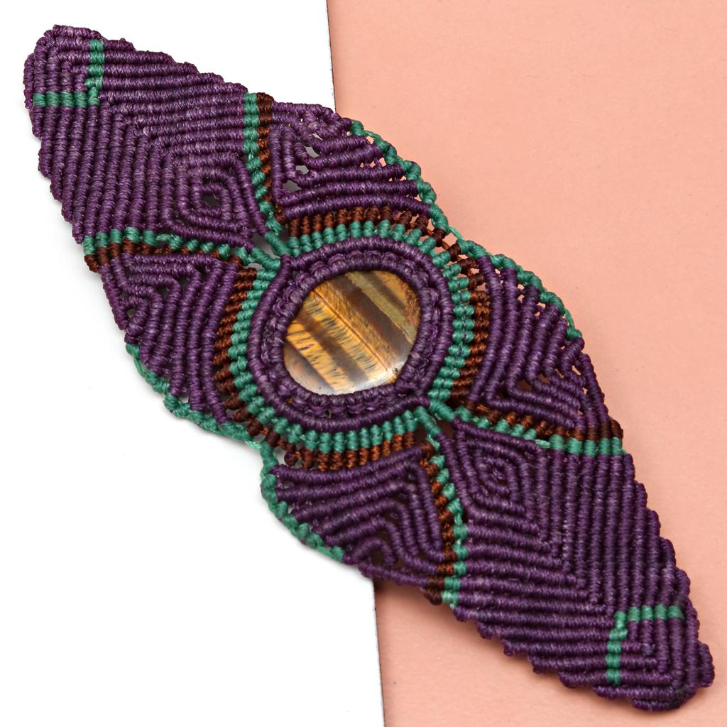 Macrame Thread Jewelry Gemstone Handmade 8-10'''Ad Tiger Eye'S Bracelet Ethnic