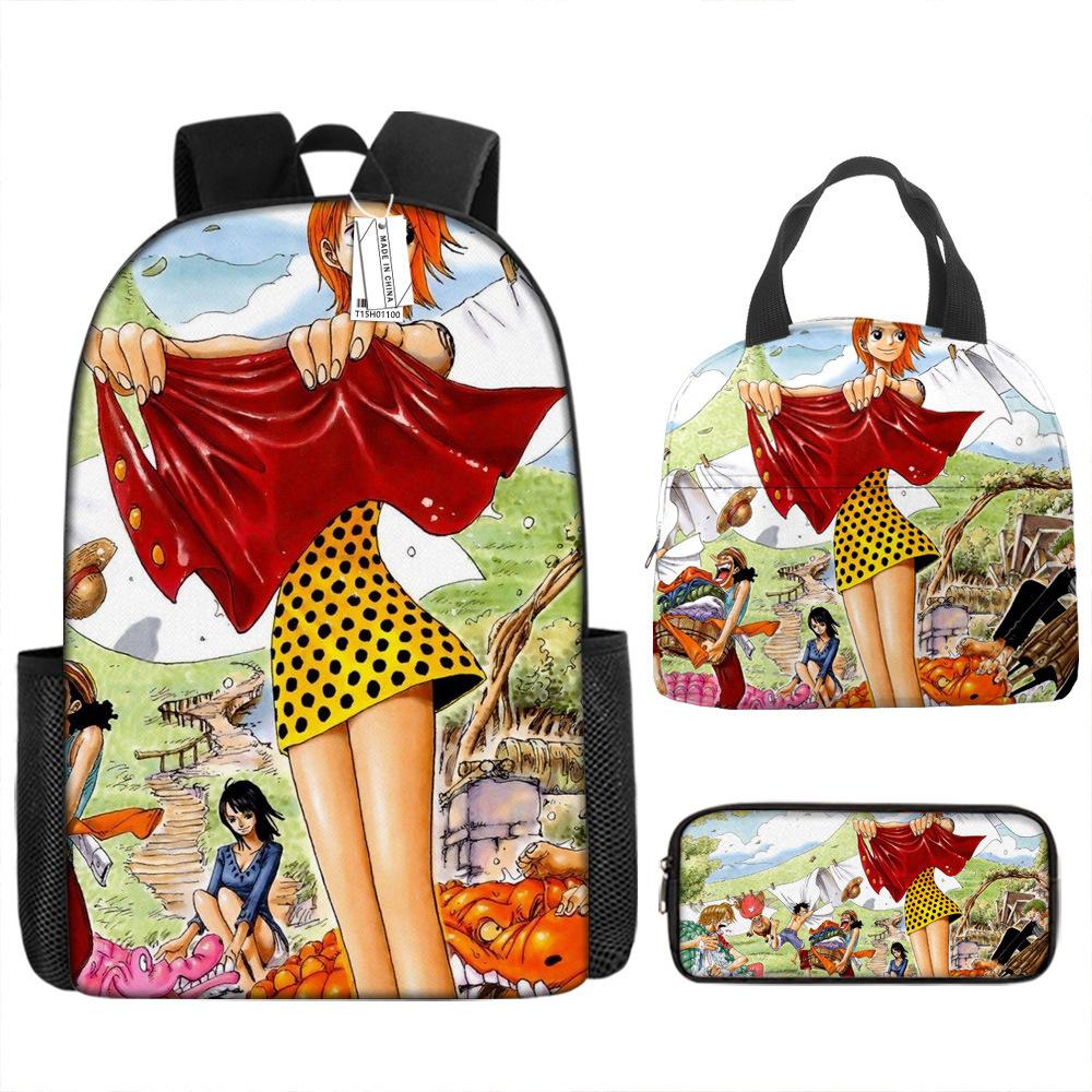 ONE PIECE Luffy One Piece Schoolbag Campus Primary School Students Nautical King Backpack Lightweight Large Capacity Computer Bag