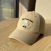 Spring and summer Japanese-style cute puppy embroidered baseball cap for women, sun-shading, versatile, face-slimming, couple's soft-top trendy cap