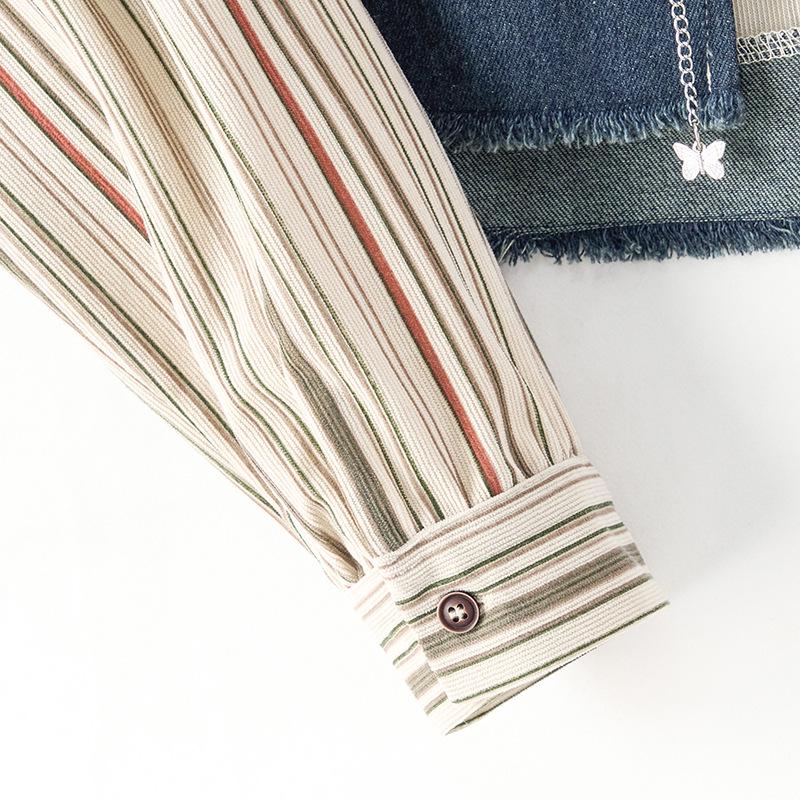 American Retro Long Sleeve Women's Shirt - 2025 Spring/Autumn Casual Button-Down Merlad Design