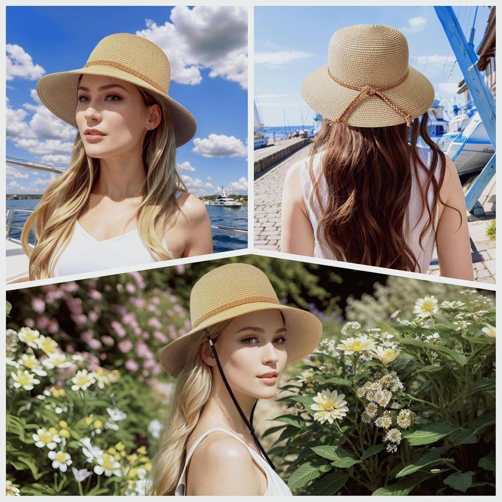 Packable Wide Brim Sun Hat for Women - Summer Beach Protection