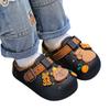 Kapibara children's cotton slippers for winter, warm and plush-lined, waterproof, suitable for boys and girls, for outdoor wear, with covered heel