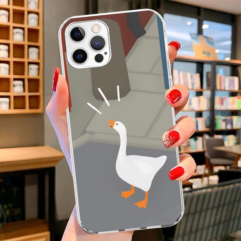 Cartoon Cute Goose Game Cover Phone Case For iPhone 16 17 Air 15 14 Pro Max 16E Phone Case 13 Mini 12 11 7 SE 8 Print Pattern Fi