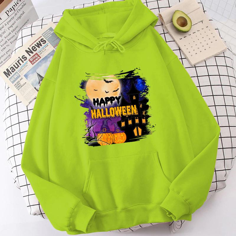 (High Quality Hoodies)Fashion Autumn And Winter Happy Halloween Print Hoodie Sweater Unisex And Women Pullover Casual Top