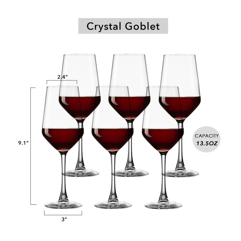 Red Wine Goblet ,Large Crystal Wine Glass, Christmas Durable Modern Beautiful Stemmed Wine Glasses,Clear Stylish Wine Glass