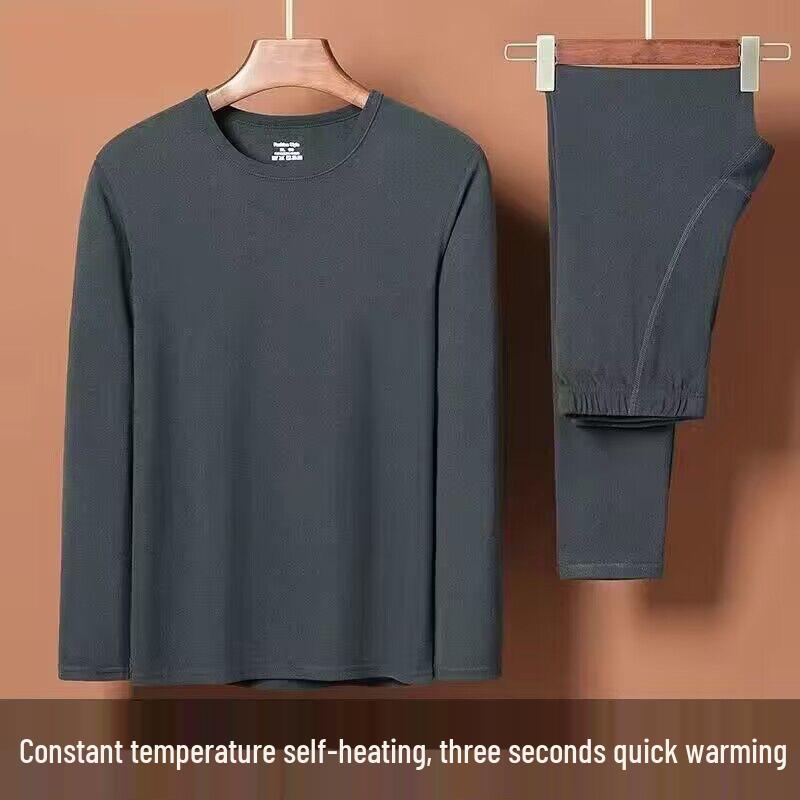 Unisex Double-Sided German Velvet Base Layer Set for Autumn, Winter & Spring