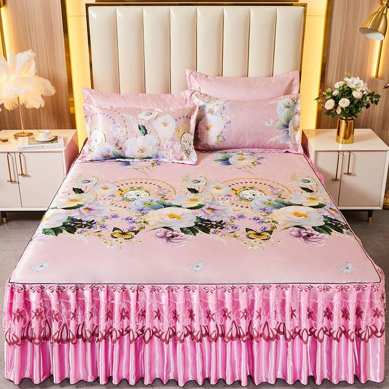 Sommer Cool Bettrock Eismatte Dreiteiliges Set Home Bettwäsche Faltbare Klimaanlage Weiche Matte Maschinenwaschbare Matte Queen Size