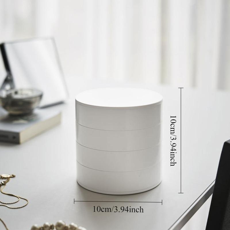 4 Schichten Schmuckaufbewahrungsbox 360 Grad drehbarer Halter Schmuckorganisator für Ohrringe Gummiband Armband Kleinteile Organizer