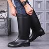 Stivali da Pioggia alla Moda da Uomo a Gambale Alto Antiscivolo Impermeabili Resistenti all'Usura per Pesca all'Aperto Lavaggio Auto Scarpe a Fondo Spesso