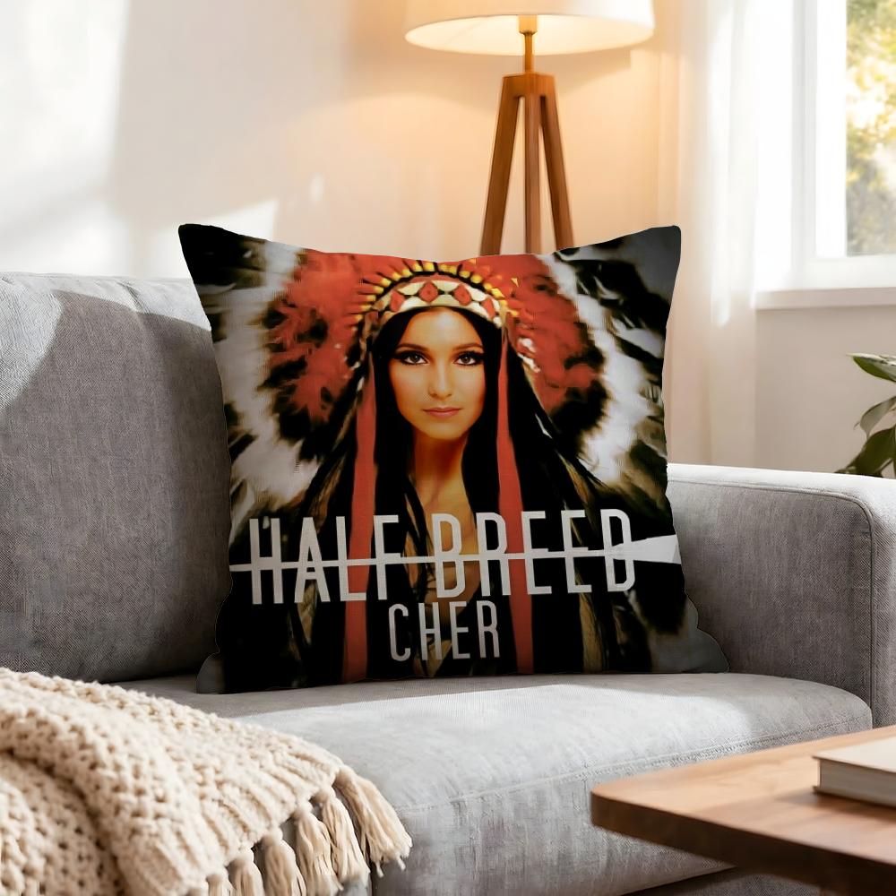 Singer Cher Cushion Cover 1Pcs Decorative Covers Soft Cushion Case For Sofa Couch Decor 40X40 45X45 Pillowcases