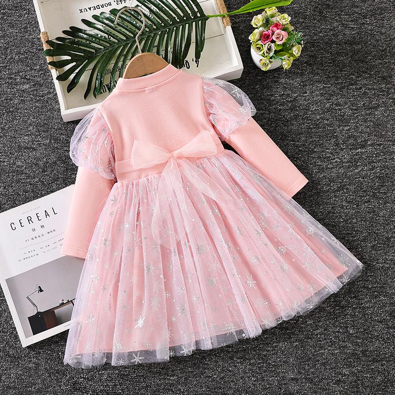 Girls' Dress Autumn Frozen Elsa Princess Dress Long Sleeve Puffy Tulle Dress