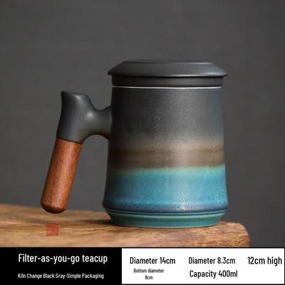 Ceramic Filter Tea Mug with Lid