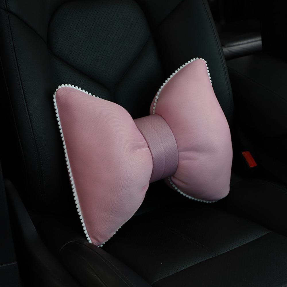 Bow Car Headrest Neck Pillow Universal Summer Fashion Car Headrest  for Women Girls