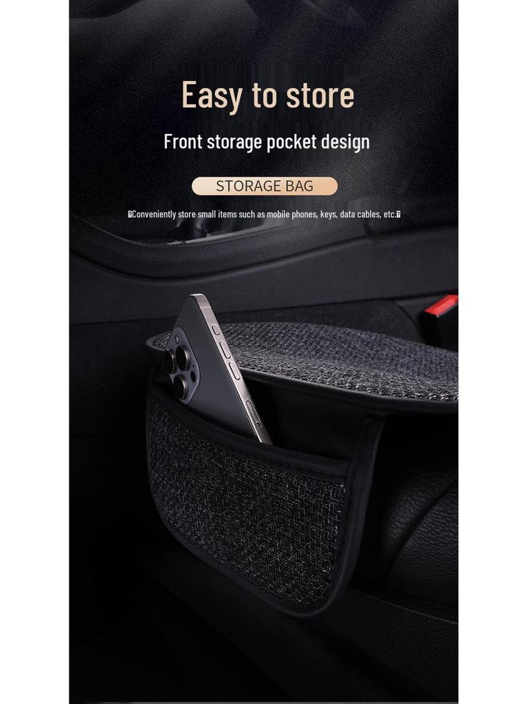 Comprehensive All-Season Linen Seat Cushion Set for Five-Seater Cars