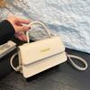 Stylish and high-value portable small square bag 2025 autumn new textured lychee pattern messenger bag