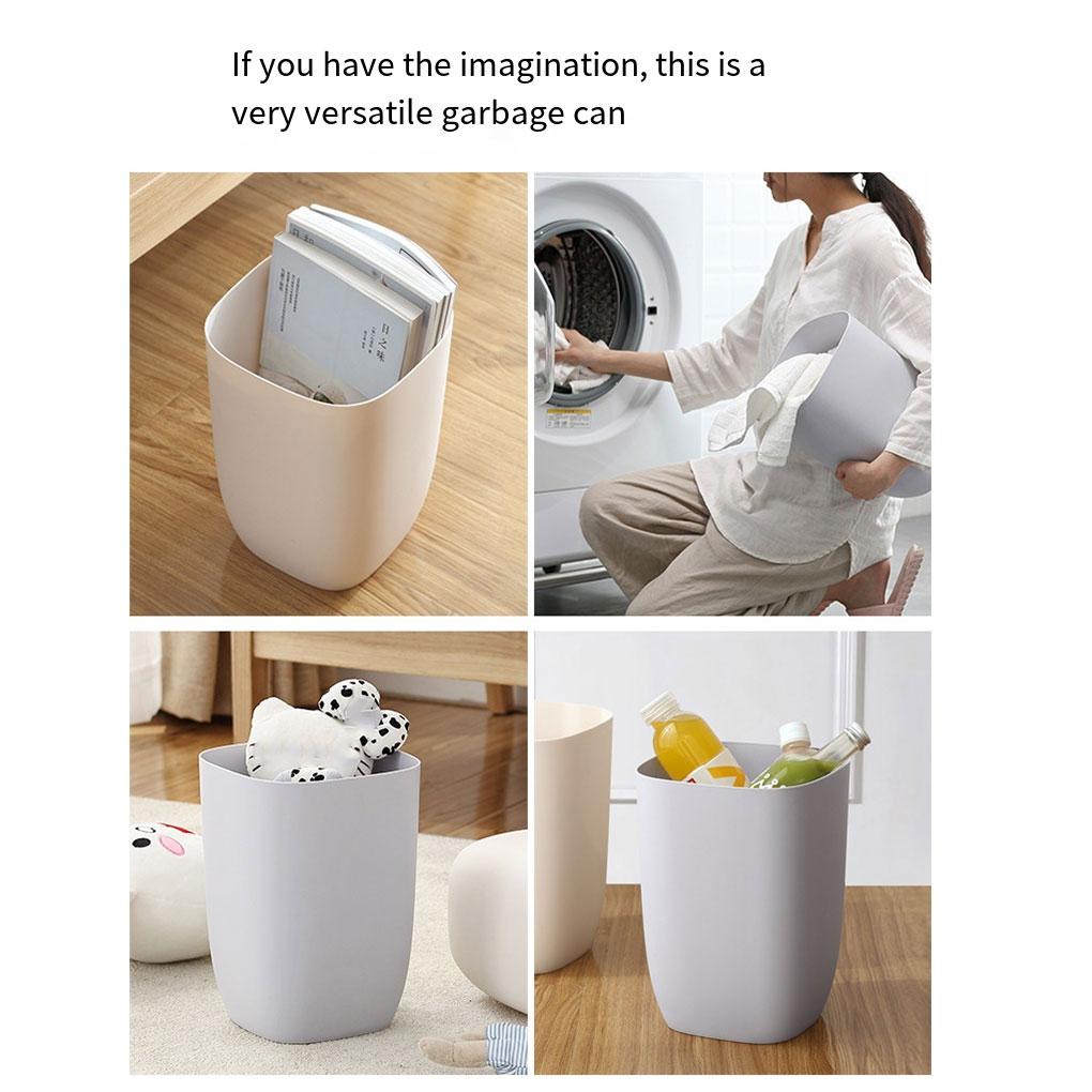 10L Bathroom Bin Portable Dustbin Plastic Paper Basket Rubbish Bins Waterproof Modern Bucket Trash Can for Living Room