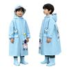 Children's Long Raincoat with Backpack Compartment for Primary School Students