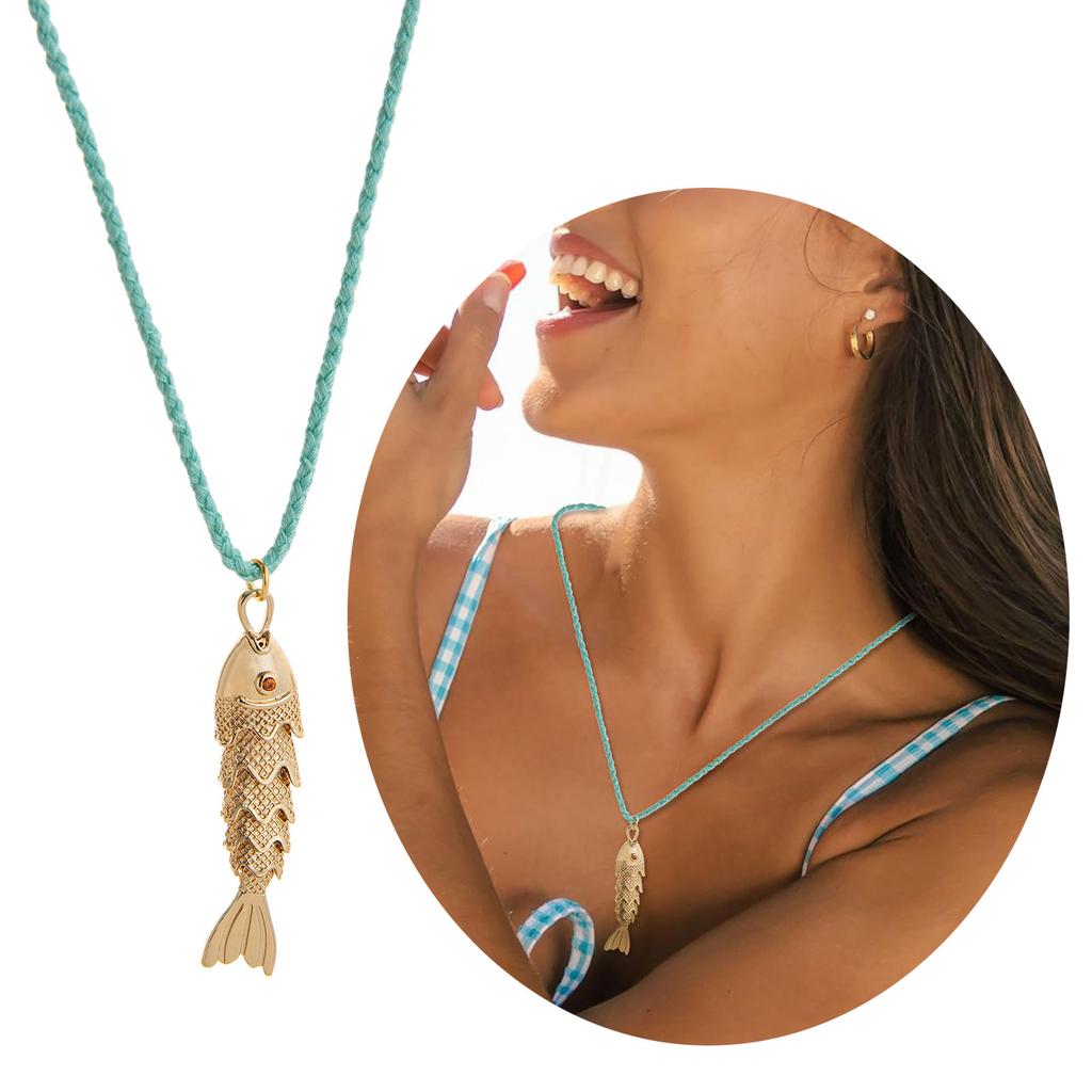 2025 Trendy Adjustable Fish Pendant Choker Chain Fashionable Necklace Women Jewelry Gift Accessory