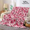 Pink Blossom Floral Flannel Blanket Warm Soft Halloween Christmas Decorative Couch Warm Cozy All-Season Gift