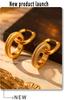 Qiong Yao Hypoallergenic Double Ring Threaded Stainless Steel Earrings with PVD Coating